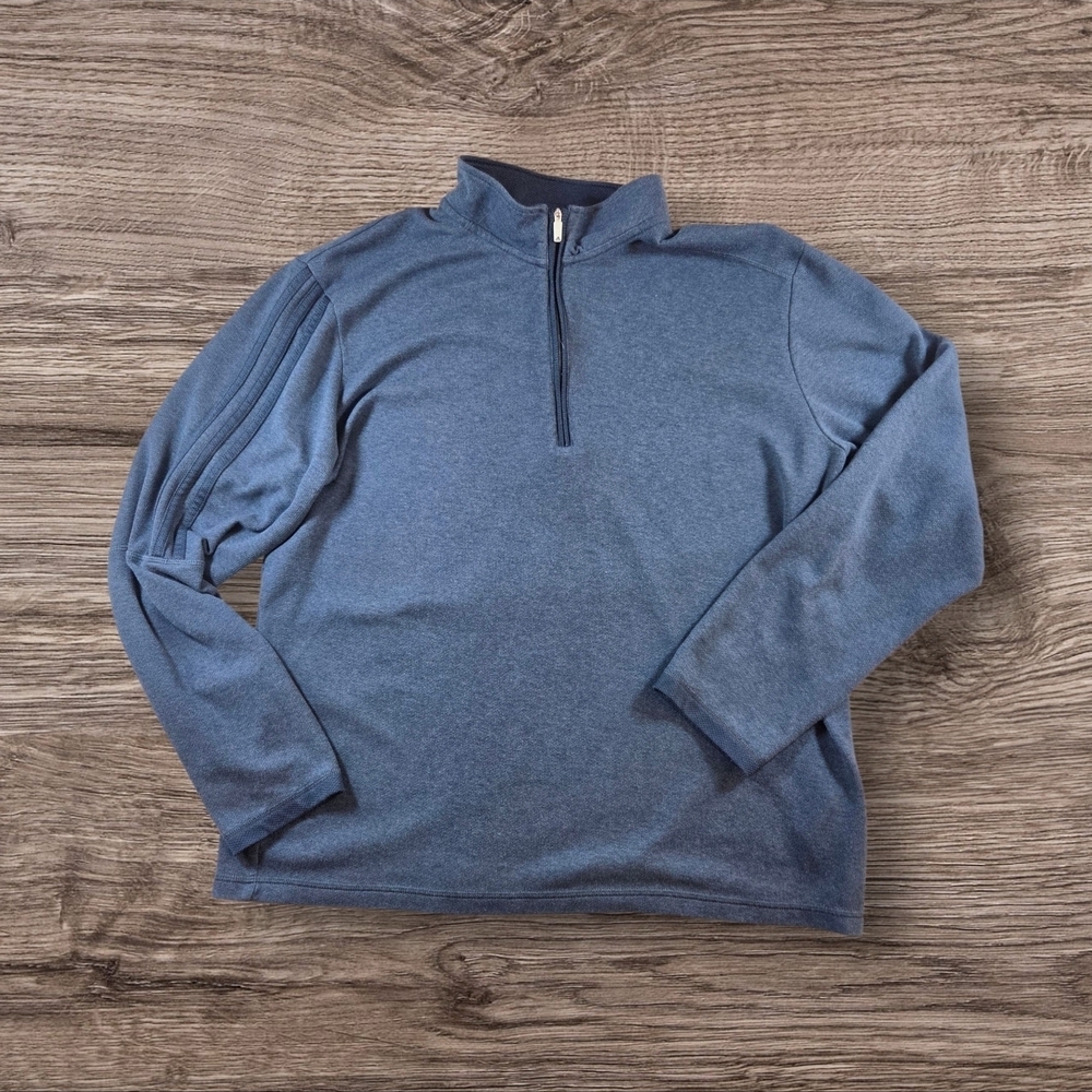 adidas Blue Quarter-Zip Sweatshirt Size L